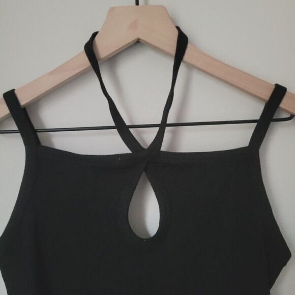 New American Eagle Black Ribbed Keyhole Tank Size Medium NWT - Picture 6 of 7